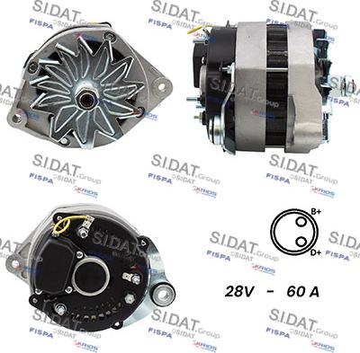 Sidat A24VA0060A2 - Alternator www.autospares.lv