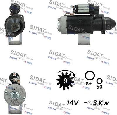 Sidat S12BH0493A2 - Starteris autospares.lv