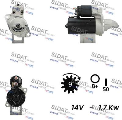 Sidat S12BH0459A2 - Starteris www.autospares.lv