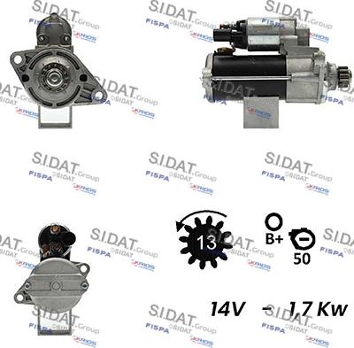 Sidat S12BH0450A2 - Starter www.autospares.lv