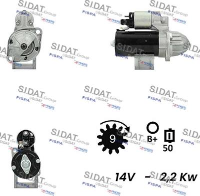 Sidat S12BH0483A2 - Starteris autospares.lv