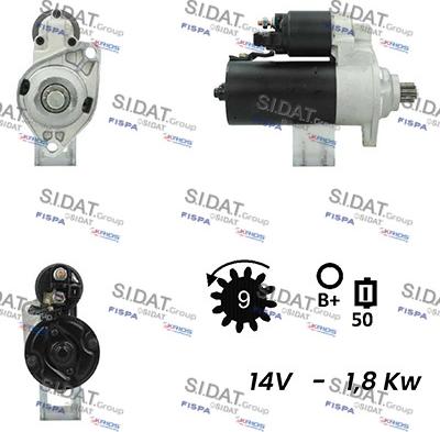 Sidat S12BH0438A2 - Starteris autospares.lv