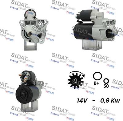 Sidat S12BH0475A2 - Starteris www.autospares.lv