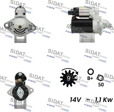 Sidat S12BH0585A2 - Стартер www.autospares.lv