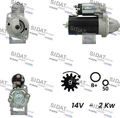 Sidat S12BH0532A2 - Starteris autospares.lv