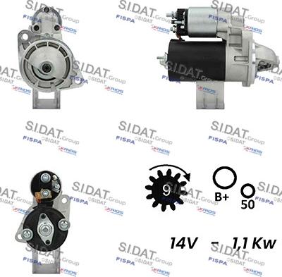 Sidat S12BH0529A2 - Starter www.autospares.lv