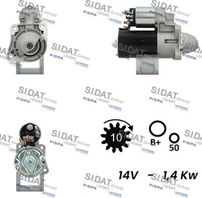 Sidat S12BH0694A2 - Starteris autospares.lv