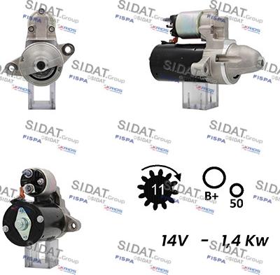 Sidat S12BH0648 - Starteris www.autospares.lv