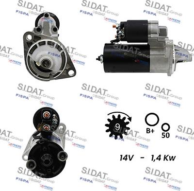 Sidat S12BH0654A2 - Стартер www.autospares.lv