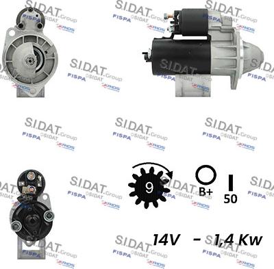 Sidat S12BH0653A2 - Starter www.autospares.lv