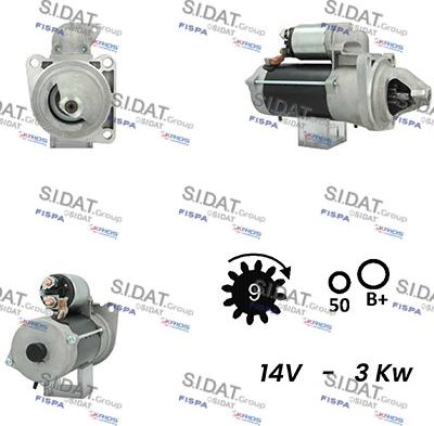 Sidat S12BH0662A2 - Starter www.autospares.lv