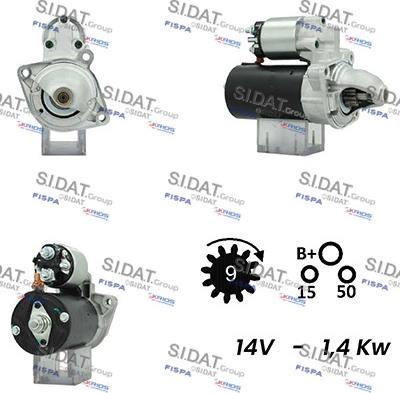 Sidat S12BH0605A2 - Starteris autospares.lv