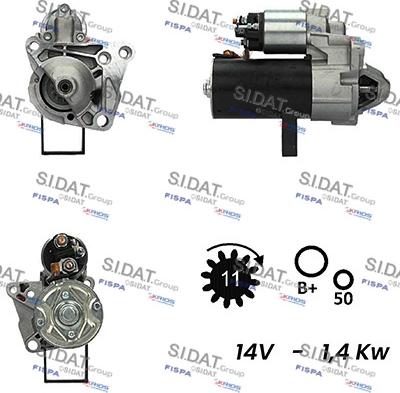 Sidat S12BH0688 - Starteris autospares.lv