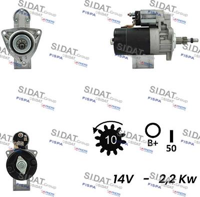 Sidat S12BH0624A2 - Starteris autospares.lv