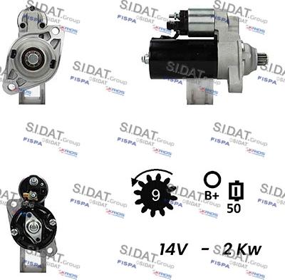 Sidat S12BH0626A2 - Starter www.autospares.lv