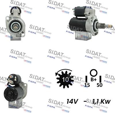 Sidat S12BH0621A2 - Starter www.autospares.lv