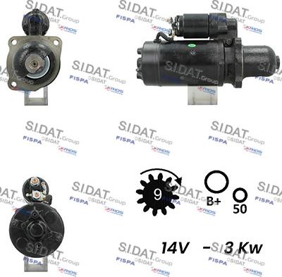 Sidat S12BH0673A2 - Starter www.autospares.lv