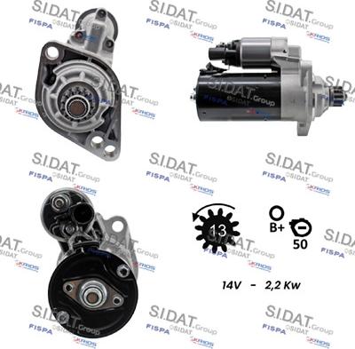 Sidat S12BH0095A2 - Starteris autospares.lv