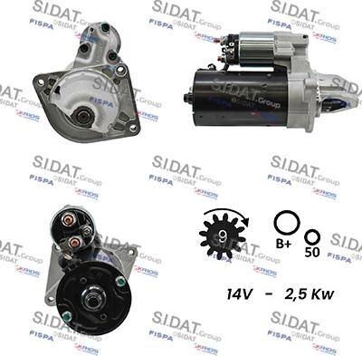 Sidat S12BH0008A2 - Starteris autospares.lv