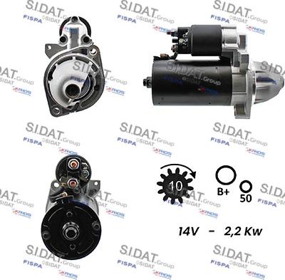 Sidat S12BH0010A2 - Starteris autospares.lv