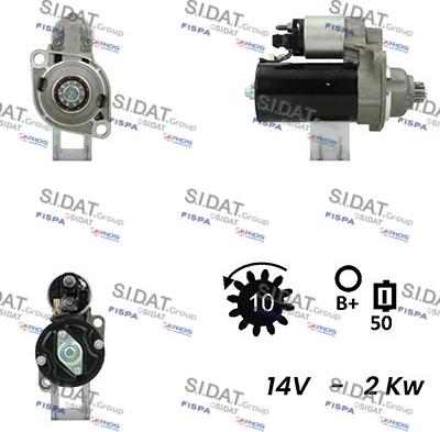 Sidat S12BH0027A2 - Starteris autospares.lv