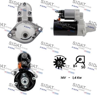 Sidat S12BH0075A2 - Starter www.autospares.lv