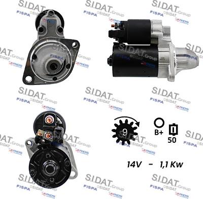 Sidat S12BH0070A2 - Starteris autospares.lv