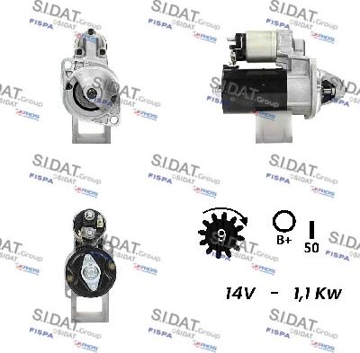 Sidat S12BH0078A2 - Стартер www.autospares.lv