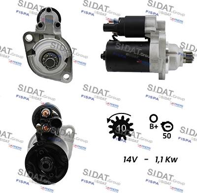 Sidat S12BH0144A2 - Starteris autospares.lv