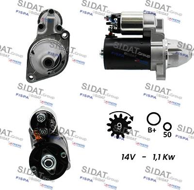 Sidat S12BH0148 - Starteris autospares.lv