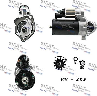 Sidat S12BH0170A2 - Starter www.autospares.lv