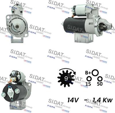 Sidat S12BH0341A2 - Starteris www.autospares.lv