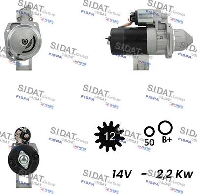 Sidat S12BH0343A2 - Starteris autospares.lv