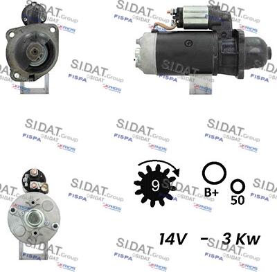 Sidat S12BH0362A2 - Starteris www.autospares.lv