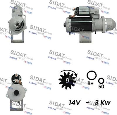 Sidat S12BH0304A2 - Starteris autospares.lv