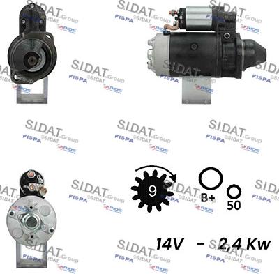 Sidat S12BH0305A2 - Starteris autospares.lv