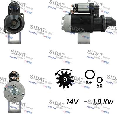 Sidat S12BH0302A2 - Starteris www.autospares.lv