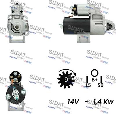 Sidat S12BH0315A2 - Starteris autospares.lv