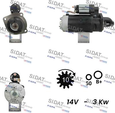 Sidat S12BH0386A2 - Starteris www.autospares.lv