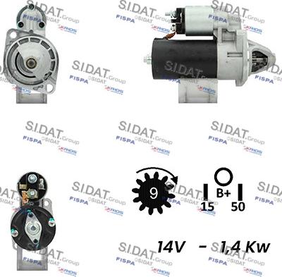 Sidat S12BH0338A2 - Starteris www.autospares.lv