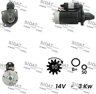 Sidat S12BH0376A2 - Starteris autospares.lv