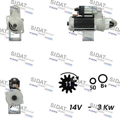 Sidat S12BH0290A2 - Starter www.autospares.lv