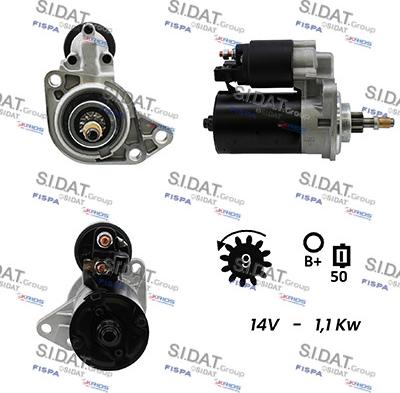 Sidat S12BH0244A2 - Starter www.autospares.lv