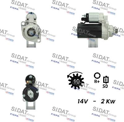 Sidat S12BH0245A2 - Starter www.autospares.lv