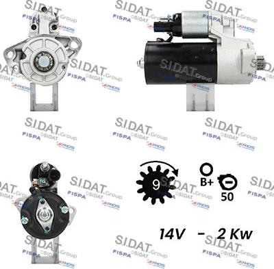 Sidat S12BH0252A2 - Starter www.autospares.lv