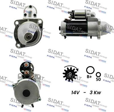 Sidat S12BH0265A2 - Стартер www.autospares.lv