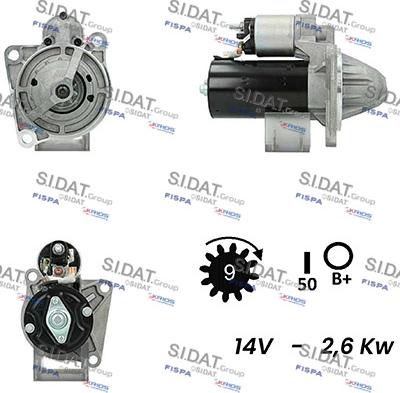 Sidat S12BH0263A2 - Starter www.autospares.lv