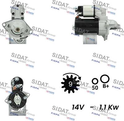 Sidat S12BH0206A2 - Стартер www.autospares.lv