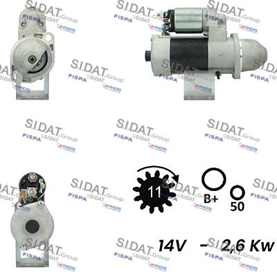 Sidat S12BH0288A2 - Starter www.autospares.lv