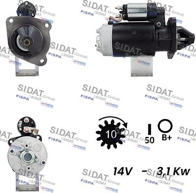 Sidat S12BH0282A2 - Starteris www.autospares.lv